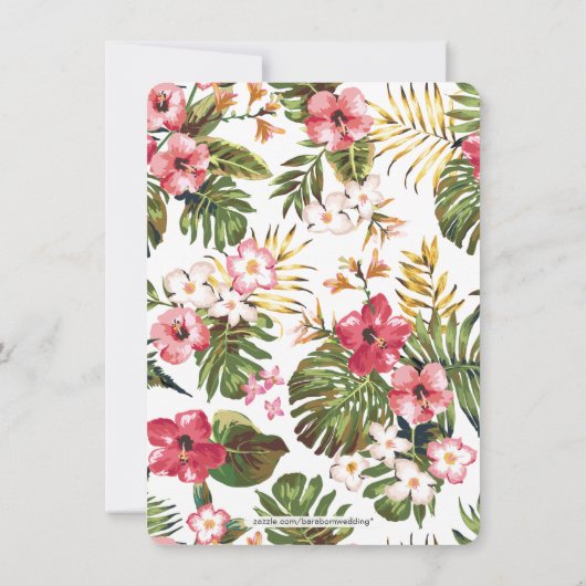 Moderne Tropische Brautdusche einladen Einladung (Rückseite)