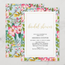 Moderne Tropische Brautdusche einladen