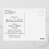 Moderne Tropische Brautmädchen Teedusche Gold Film Folie Einladungspostkarte (Rückseite)