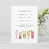 Moderne tropische Cocktails Hochzeitsfeier Einladung (Stehend Vorderseite)