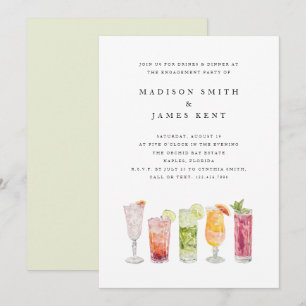 Moderne tropische Cocktails Hochzeitsfeier Einladung