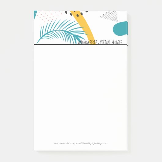 Moderne tropische Collage Post-it Klebezettel (Vorderseite)