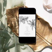 Moderne tropische Elegante Minimalistische Hochzei Einladung