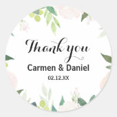 Moderne tropische Flora Vielen Dank Runder Aufkleber (Vorderseite)