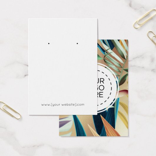 Moderne tropische Florals-Ohrkarte (Büro)