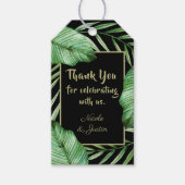 Moderne tropische Foliage Hochzeit Vielen Dank Geschenkanhänger (Vorderseite)