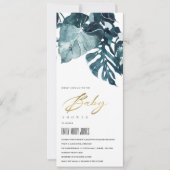 MODERNE TROPISCHE FOLIAGE MONSTERA BABY DUSCHE EINLADUNG (Vorderseite)