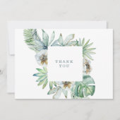 Moderne tropische Foliage Verlust des Lebens Dankeskarte (Vorderseite)