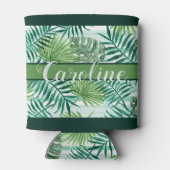 Moderne, tropische Grünpalme Blätter Muster Dosenkühler (Rückseite)