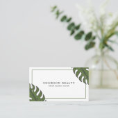 Moderne tropische Grünpalme-Blätter Visitenkarte (Stehend Vorderseite)