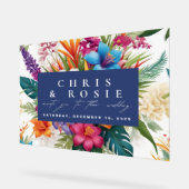 Moderne tropische Hochzeit im Herbst Acrylschild (Winkel)