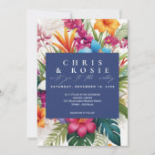 Moderne tropische Hochzeit im Herbst Einladung (Vorderseite)