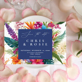 Moderne tropische Hochzeit im Herbst Einladung