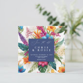 Moderne tropische Hochzeit im Herbst Feiertagskarte (Stehend Vorderseite)