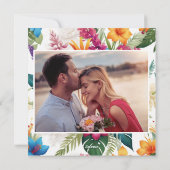 Moderne tropische Hochzeit im Herbst Feiertagskarte (Rückseite)