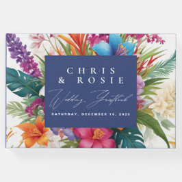 Moderne tropische Hochzeit im Herbst Gästebuch