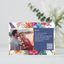 Moderne tropische Hochzeit im Herbst RSVP-Karte