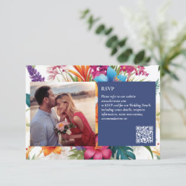 Moderne tropische Hochzeit im Herbst RSVP-Karte RSVP Karte