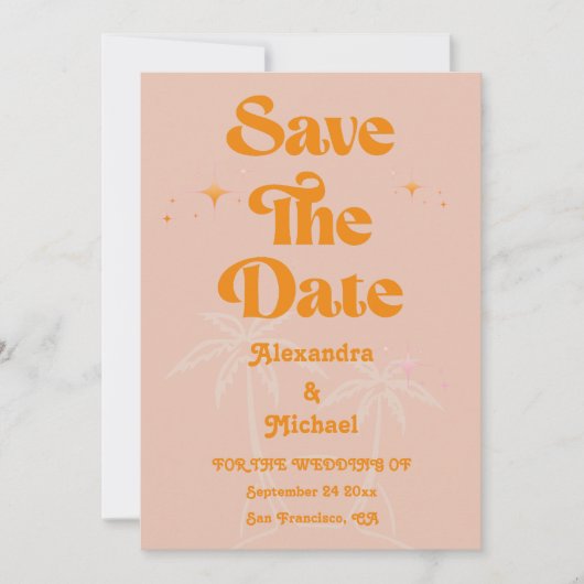 Moderne tropische Hochzeit Save The Date (Vorderseite)