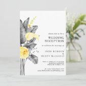 Moderne tropische Hochzeitsempfehlung Einladung (Stehend Vorderseite)