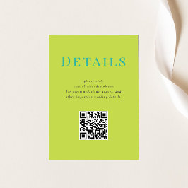Moderne Tropische Hochzeitskarte mit QR-Code Begleitkarte