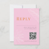 Moderne Tropische Hochzeitskarte mit QR-Code RSVP Karte (Vorderseite)