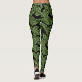 Moderne tropische Leaf-Blätter Muster Leggings (Rückseite)