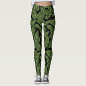 Moderne tropische Leaf-Blätter Muster Leggings (Vorderseite)