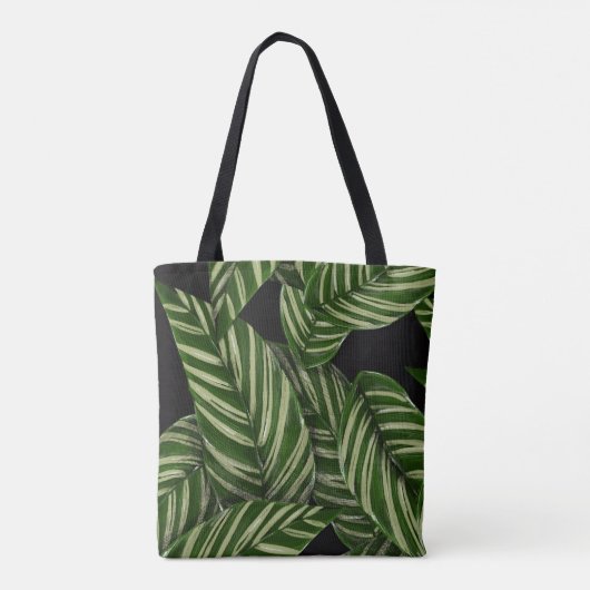 Moderne tropische Leaf-Blätter Muster Tasche (Rückseite)