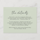 Moderne Tropische Leaf-Hochzeitsdetails Begleitkarte (Vorderseite)