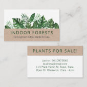Moderne tropische Leaf-Pflanze Visitenkarte (Vorne/Hinten)