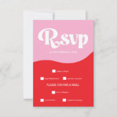 Moderne tropische, lebendige Orange Wedding RSVP C Karte (Vorderseite)