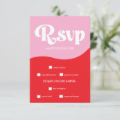 Moderne tropische, lebendige Orange Wedding RSVP C Karte (Stehend Vorderseite)