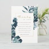 MODERNE TROPISCHE MONSTERA BLUE FOLIAGE WEDD DANKESKARTE (Stehend Vorderseite)