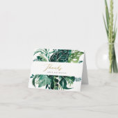 MODERNE TROPISCHE MONSTERA GREEN FOLIAGE WEDD THA DANKESKARTE (Vorderseite)