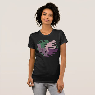 Moderne tropische Monsterajungle farbenfrohe Blätt T-Shirt