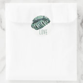 Moderne Tropische Monsterer Leaf-LIEBE Sticker (Tasche)