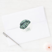 Moderne Tropische Monsterer Leaf-LIEBE Sticker (Umschlag)
