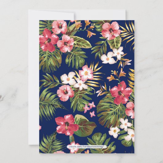 Moderne Tropische Paare Polterabend Einladung (Rückseite)