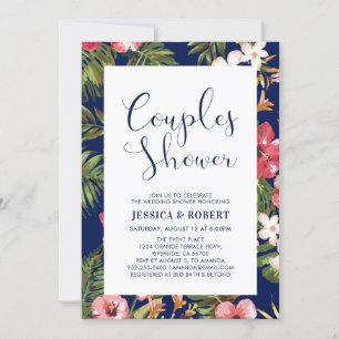 Moderne Tropische Paare Polterabend Einladung