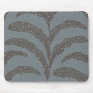 Moderne tropische Palmblatt-Muster-Holzkohle-Rosé Mousepad
