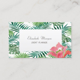 Moderne Tropische Palme Hawaiianischer Hibiskus Visitenkarte