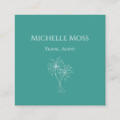 Moderne tropische Palmen Aquamarin grün Quadratische Visitenkarte (Vorderseite)