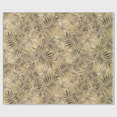 Moderne tropische Palmen Blätter Gold Geschenkpapier (Flach)