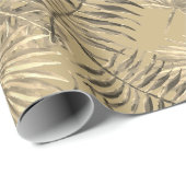 Moderne tropische Palmen Blätter Gold Geschenkpapier (Rolleneckpunkt)