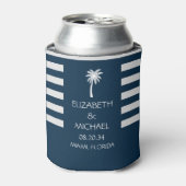 Moderne tropische Palmen Hochzeitsmarinebäume Dosenkühler (Kanne Vorderseite)