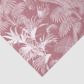 Moderne tropische Palmen Rose Gold Weiß Seidenpapier (Detail)