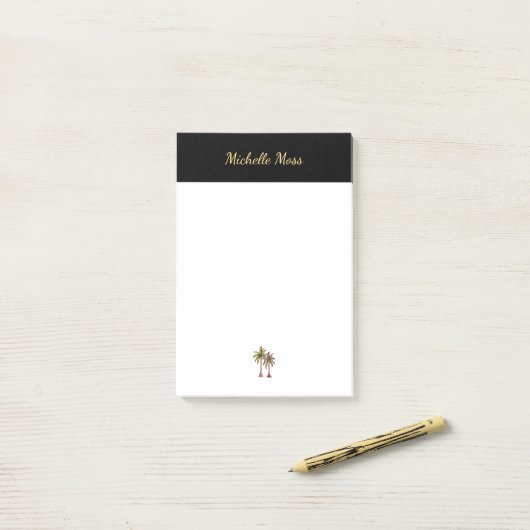 Moderne, tropische Palmen-Skripte am Strand Post-it Klebezettel (Auf Schreibtisch)