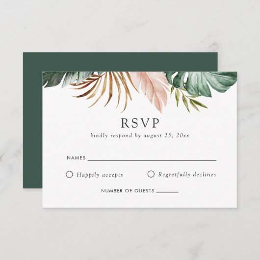 Moderne tropische Palmen-UAWG Einladung (Vorne/Hinten)