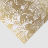 Moderne tropische Palmen Weiß auf Gold Seidenpapier (Detail)
